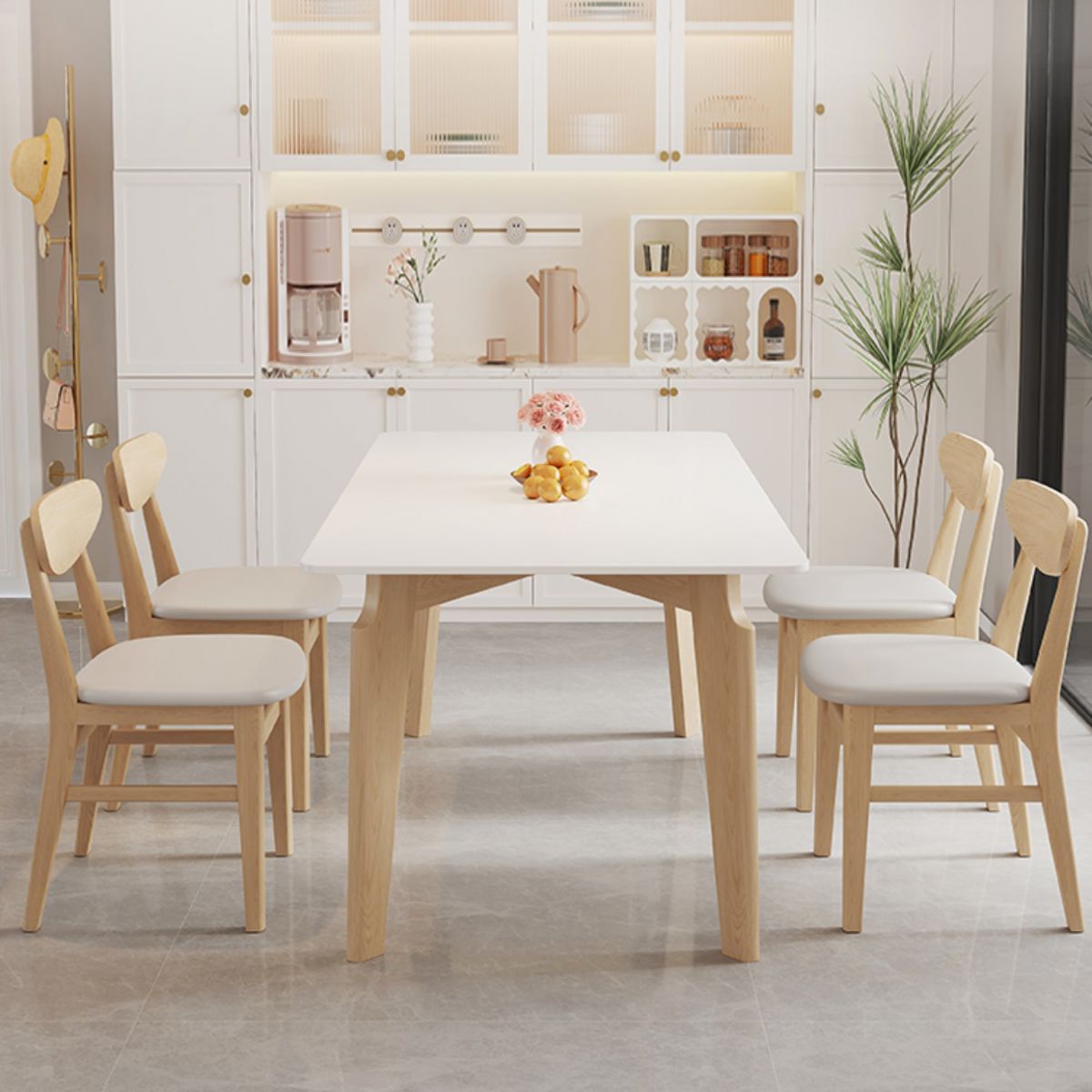 1/5/7ピース長方形の形状ダイニングルームテーブルと椅子セット