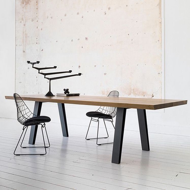 Mesa de escritura de oficina de madera sólida mesa de reunión de rectángulo moderno