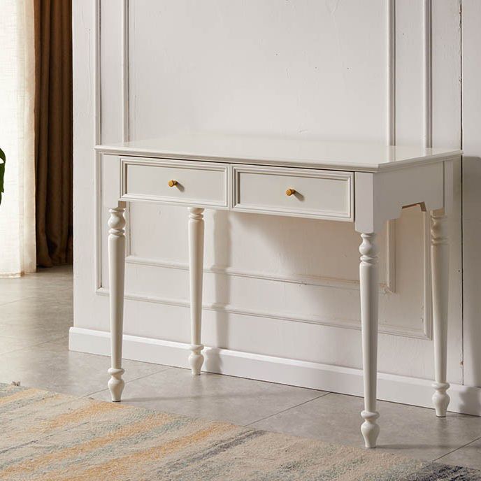Ensemble de vanité blanc brillant avec tiroir commode moderne de pin à 2 dessins pour chambre à coucher