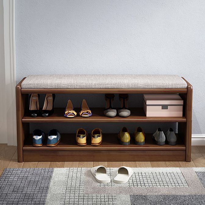 Mid-Century Modern Seating Bench Rubberwood Shoe Storage Rectangle Entryway Bench Clearhalo 'Benches' 'Chairs & Seating' 'furn' 'furn_benches' 'Furniture' 'Living Room Furniture' 1200x1200_a10efcfe-a48f-4c1d-8dd5-fbdf828a55da