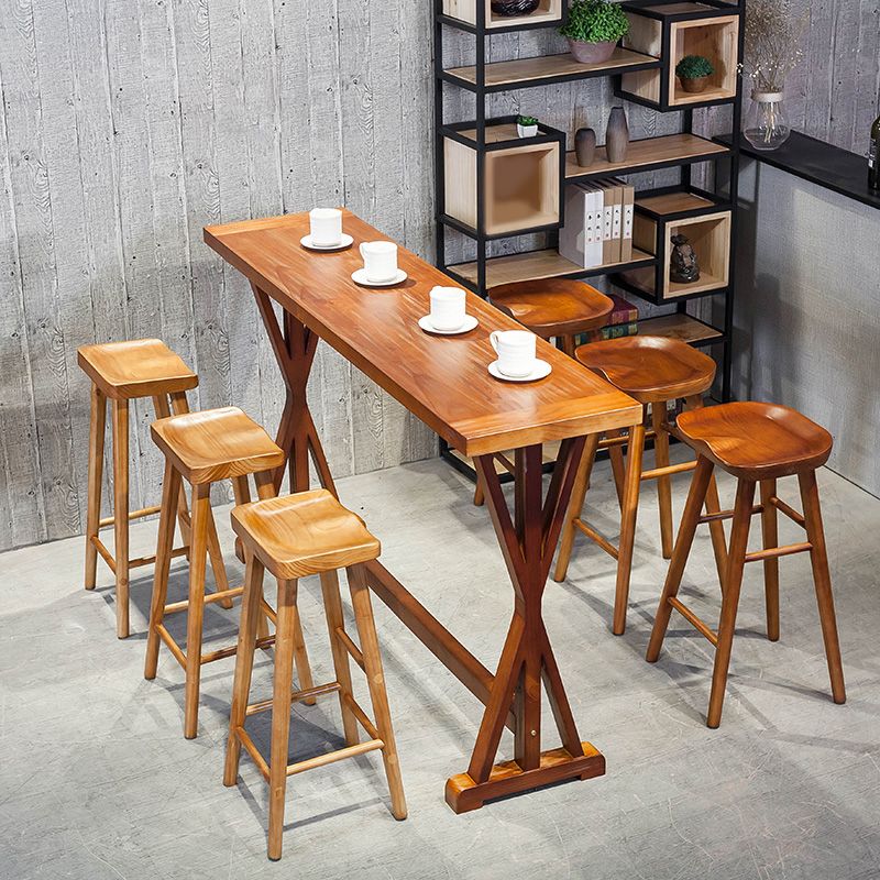 Modern Style Bistro Bar Table Rectangle Solid Wood Bar Table for Dining Room Clearhalo 'Bar Furniture' 'Bar Tables' 'bar_tables' 'furn' 'furn_bar_tables' 'Furniture' 'Kitchen & Dining Furniture' 1200x1200_a110ac0b-fa62-4907-af7d-7809f3ad5e00