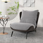 Chaise d'accent plipper contemporain, chaise d'accent en faux cuir avec coussins amovibles