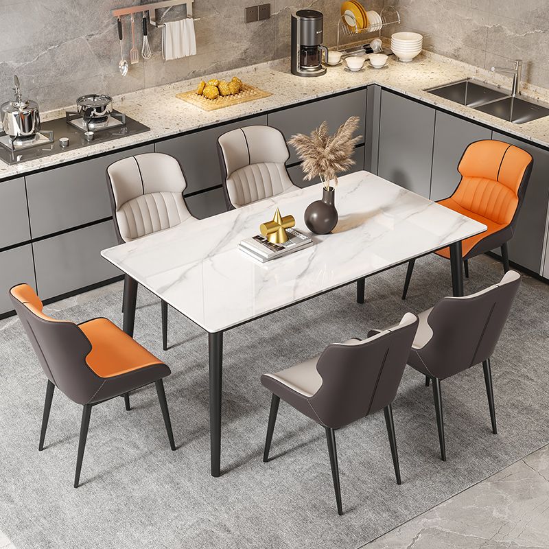 Ensemble de Table à manger moderne, ensemble de Table à manger rectangulaire avec chaises à oreilles, 1/4/5/7 pièces