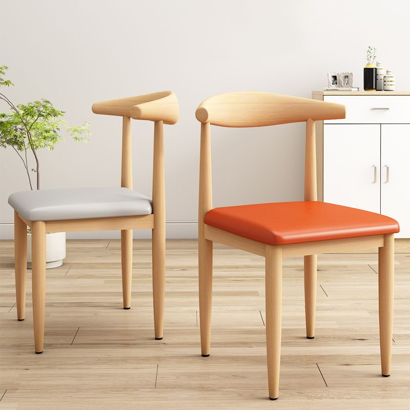 Moderne keuken eetstoelen open achterste eetkamerstoel met metalen basis