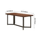 Rectangle Solid Wood Dining Table Industrial Style Brown Dining Table with Black Frame