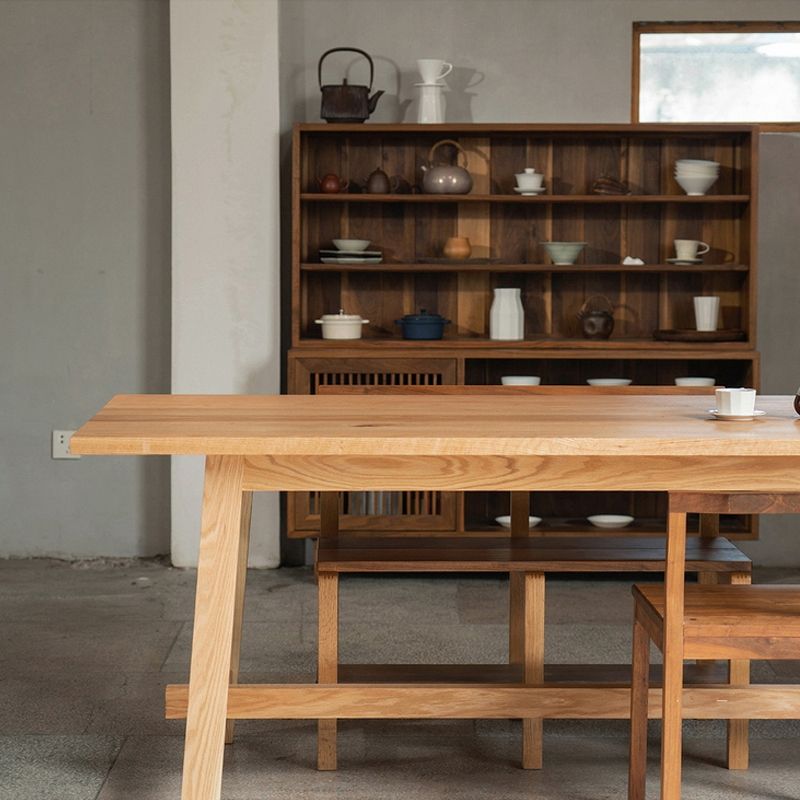 Modern Wood Table for Restaurant Rectangle Dining Table with Trestle Base Clearhalo ' dining_table' 'Dining Tables & Seating' 'Dining Tables' 'furn' 'furn_dining_table' 'Furniture' 'furniture_dining_table' 'Kitchen & Dining Furniture' 'kitchen&dining_furn' 'kitchen' 'kitchen_dining_table' 1200x1200_a1150410-0c2d-4560-9222-6d7f4c0c7245