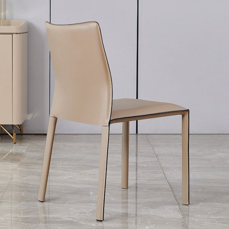 Sillas de comedor de espalda baja moderna silla lateral de cuero sintética