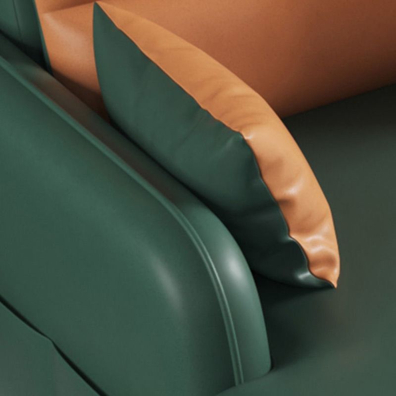 Multicolor Choice Imitation Leather Sofa Bed Embedded Armrest with Pillow Back Sofa