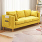 Contemporary Velvet Square Arm Sofa with Storage for Three People