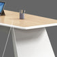 White and Natural Office Desk Modern Artificial Wood Executive Desk Locking Drawer Clearhalo 'furn' 'furn_office_desk' 'Furniture' 'Office Desks' 'Office Furniture' 'office_desk' 1200x1200_a117e1ec-57c4-4e1e-b7c1-6942a667679f