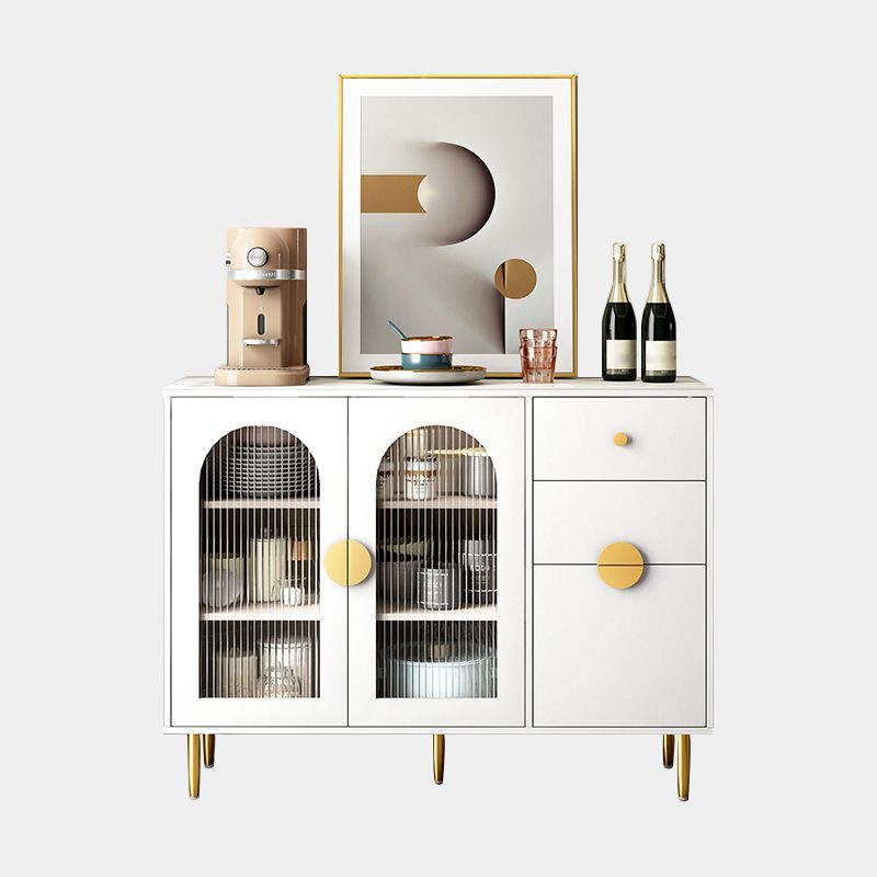 Pinie du buffet moderne dans le buffet à manger en bois massif blanc avec portes pour le salon