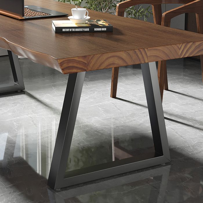 Zeitgenössischer Massivholz -Büro -Schreibtisch Rechteckiger Eisenschreibtisch für Büro