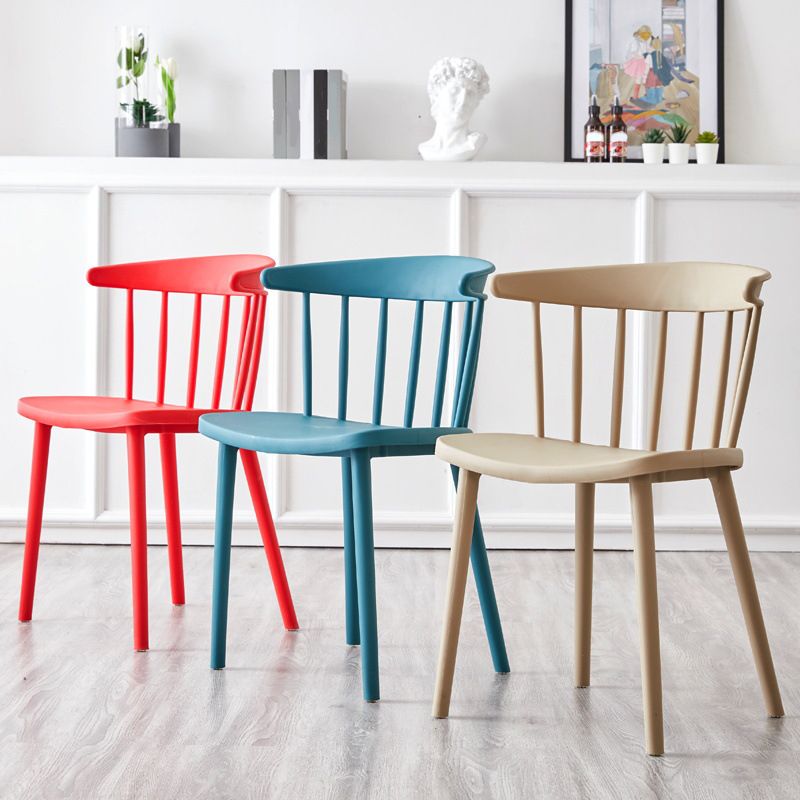 Scandinavian Home Slat Back Side Chair Matte Finish Plastic Dining Chair Clearhalo ' kitchen&dining_furn' 'Dining Chairs' 'Dining Tables & Seating' 'dining_chair' 'furn' 'furn_dining_chair' 'Furniture' 'furniture_dining_chair' 'Kitchen & Dining Furniture' 'kitchen' 1200x1200_a1197c49-b5c2-4525-92a6-9030673b3d94