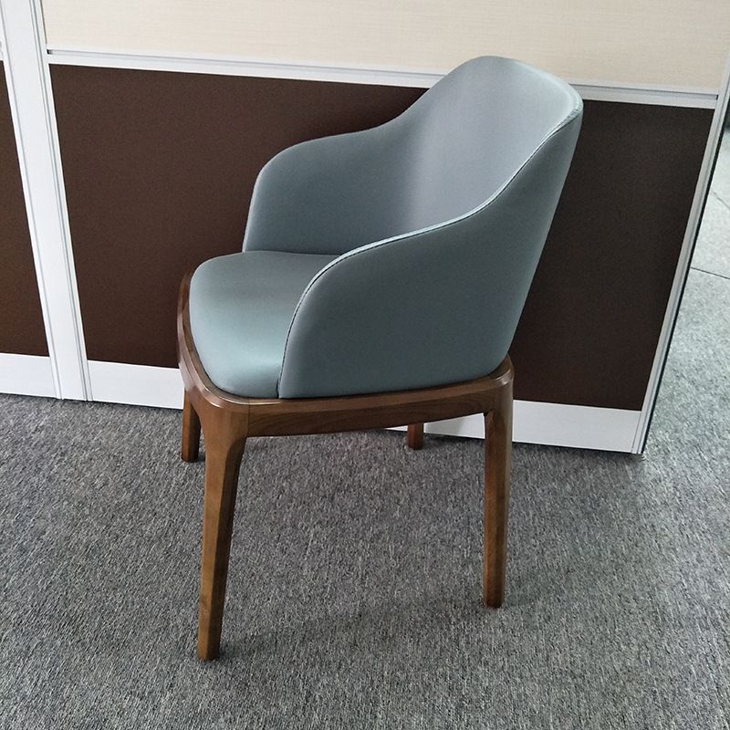 Gepolsterter Esstuhl zeitgenössische Küche Essarmstuhl mit Holzbeinen