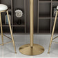 Glam Faux Marble Bar Table 41.3"H Pedestal Bistro Bar Desk with Metal Base