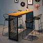 Brown Bar Table in Metal and Wood Indoor Lounge Bar Table for Living Room Clearhalo 'Bar Furniture' 'Bar Tables' 'bar_tables' 'furn' 'furn_bar_tables' 'Furniture' 'furniture_bar_tables' 'Kitchen & Dining Furniture' 1200x1200_a11a9525-b393-4538-bd1b-e3e3338d6c61