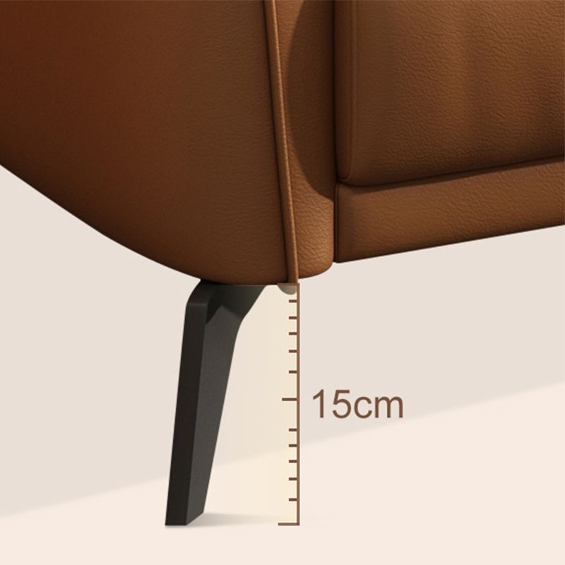 Cuscino cucito contemporaneo posteriore standard braccio svasato divano in pelle genuina