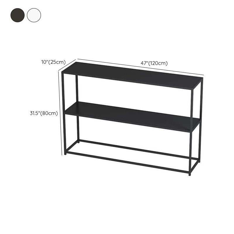 Moderno tavolo da console da 9,84 "W tavolo da base di accento con cornice di ferro con ripiani