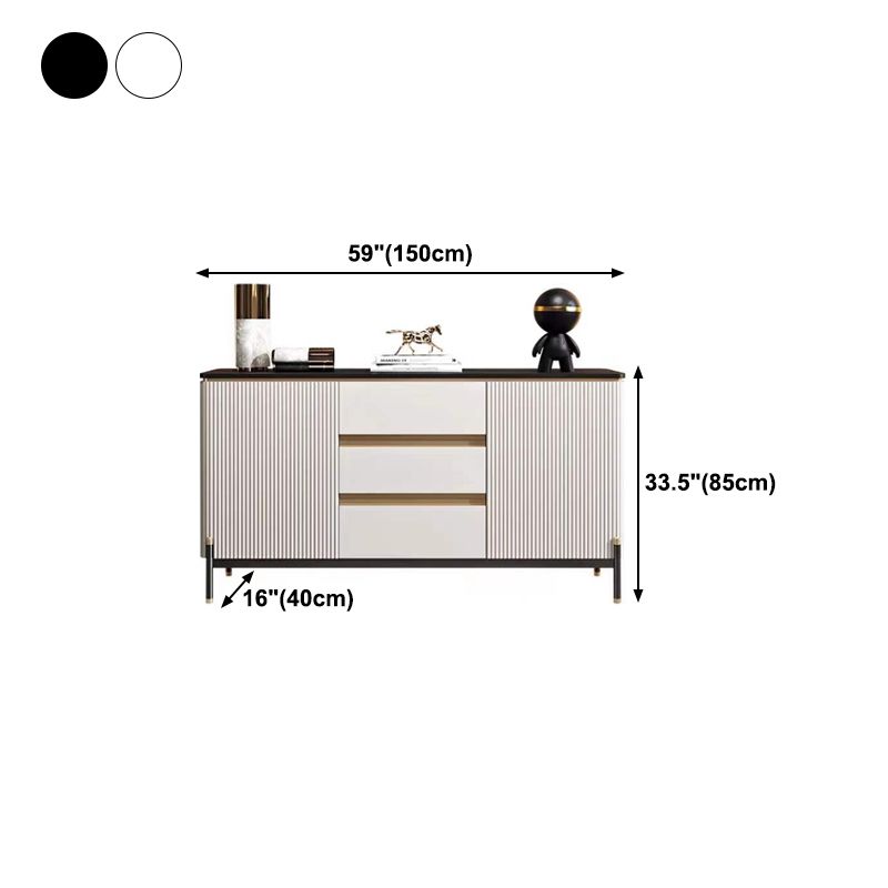Porte e 3 cassette credenza in pietra in pietra glam sideboard per cucina