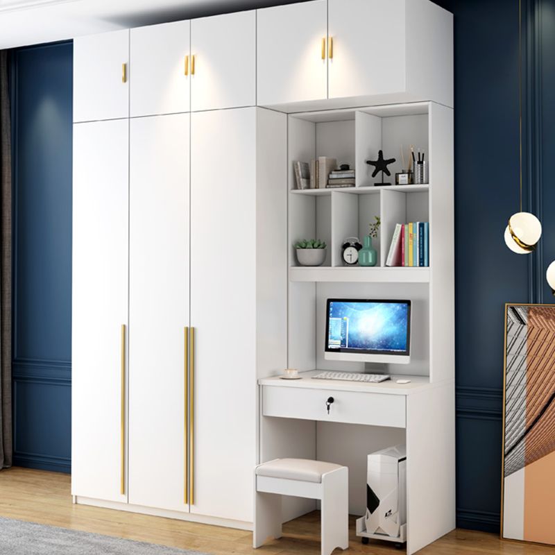 Wit ontworpen houten garderobe moderne stijlkast met lade