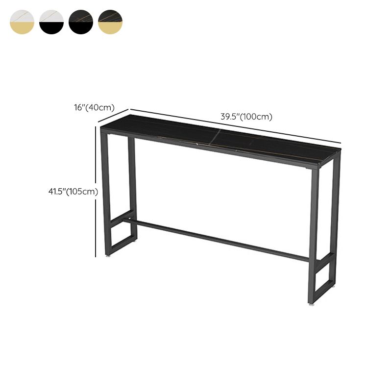 Table de bar à base de tréteau Table de bar en pierre frittée rectangulaire moderne