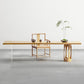 Modern 1/2 Pieces Rectangle Dining Set Solid Wood Top Dining Table with Chairs