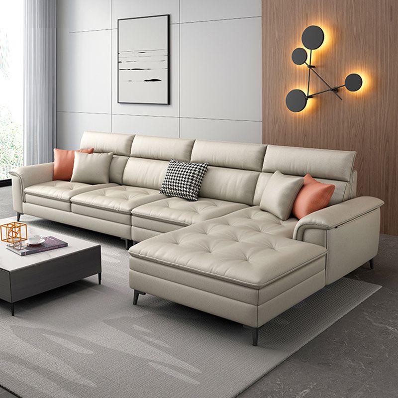 133.86 "L Section moderne sectionnelles du bras d'oreiller avec 4 places