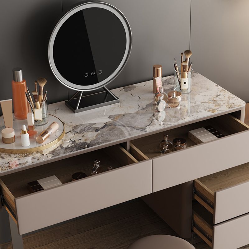Glam met lade verlichte spiegel slaapkamer lederen kaptafel