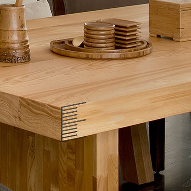 Rectangle Dining Table Modern Wooden Double Pedestal Table in Natural Clearhalo 'Dining Tables & Seating' 'Dining Tables' 'dining_table' 'furn' 'furn_dining_table' 'Furniture' 'Kitchen & Dining Furniture' 1200x1200_a121b09c-208d-4585-a0ee-b0a2c56c7515
