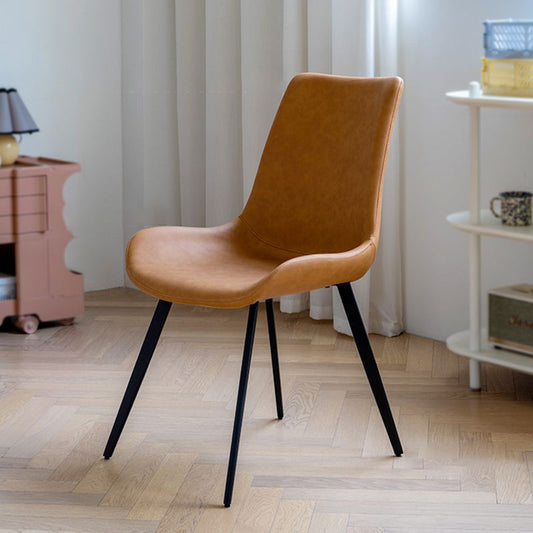 Glam Style Faux Leather Side Chairs Solid Back Armless Dining Chair for Home Use Clearhalo ' kitchen&dining_furn' 'Dining Chairs' 'Dining Tables & Seating' 'dining_chair' 'furn' 'furn_dining_chair' 'Furniture' 'furniture_dining_chair' 'Kitchen & Dining Furniture' 'kitchen' 1200x1200_a123e900-32e1-4ea1-a1a0-774a6874bf61