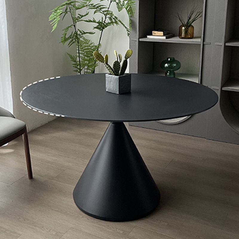 Contemporary Style Round Dining Table Steel Pedestal Base Table for Home Clearhalo 'Dining Tables & Seating' 'Dining Tables' 'dining_table' 'furn' 'furn_dining_table' 'Furniture' 'Kitchen & Dining Furniture' 1200x1200_a1247920-4114-4867-a259-e9a0922ff5cb