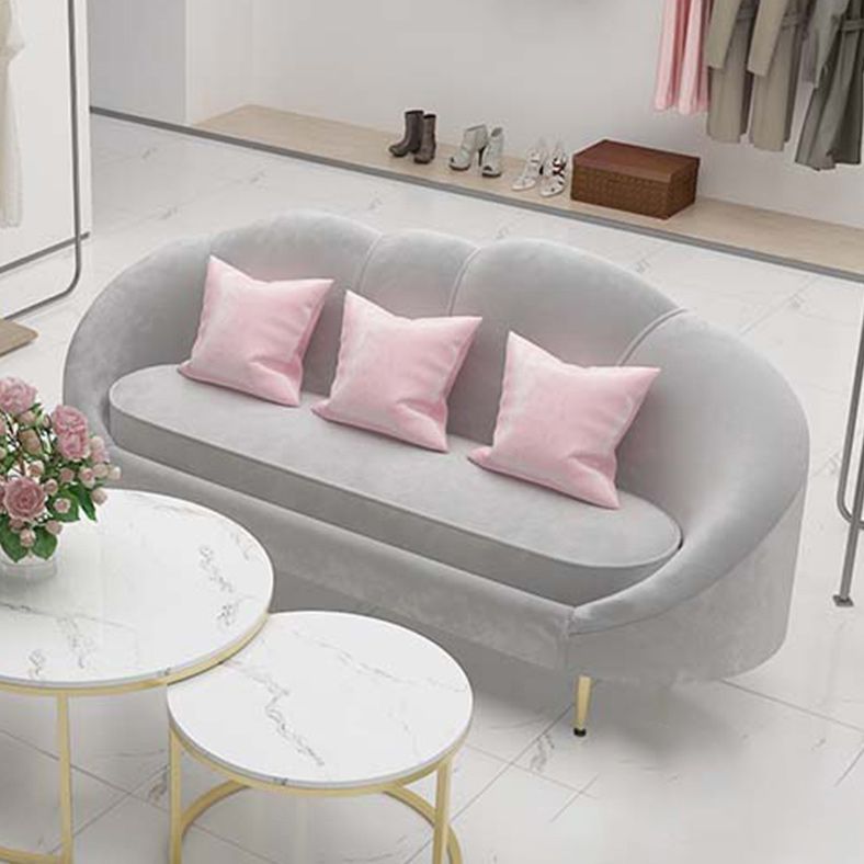 Sofá de terciopelo contemporáneo con brazo inclinado y espalda apretada para apartamento