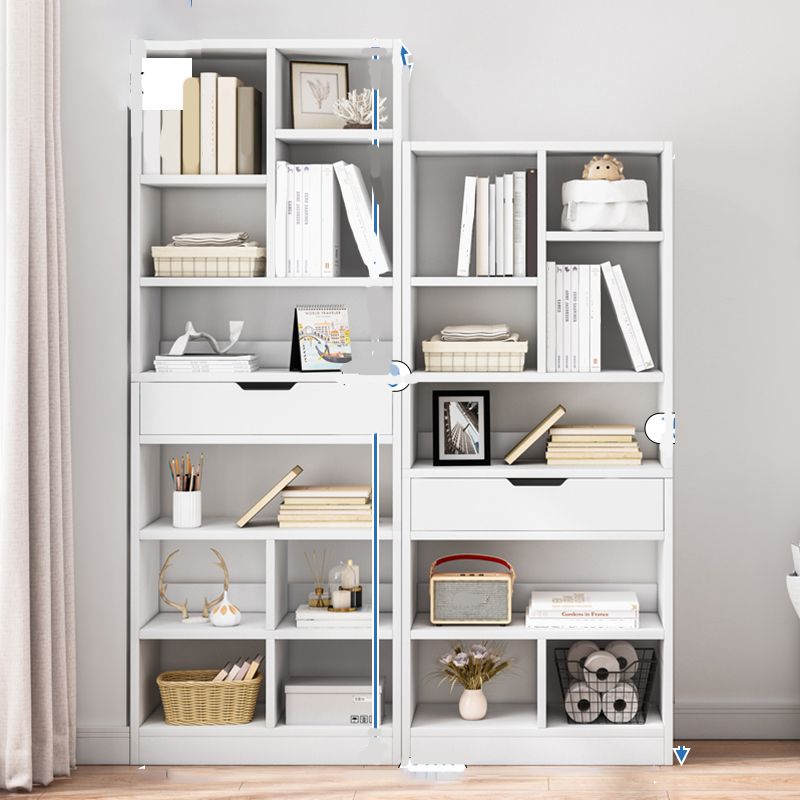 Manufactured Wood Standard Bookshelf Vertical Open Bookcase with Drawer Clearhalo 'Bookcases' 'furn' 'furn_bookcases' 'Furniture' 'furniture_bookcases' 'Office Furniture' 1200x1200_a1256d14-31d2-46a1-ac99-a7ef6bbc5c4c