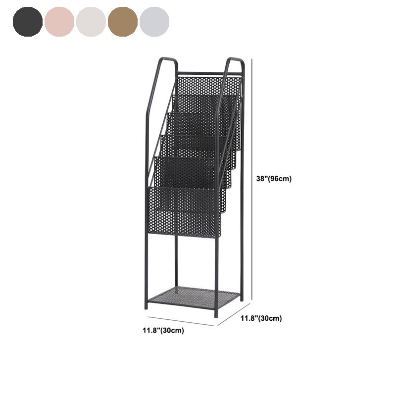 Modern Metal Bookshelf Geometric Closed Back Bookcase in Burnish Clearhalo 'Bookcases' 'furn' 'furn_bookcases' 'Furniture' 'Office Furniture' 1200x1200_a125c6e9-6903-4955-8843-6ec1f8f6e563