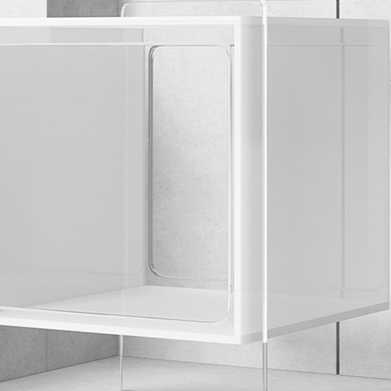 Modernistic Plastic Rectangular End Table Double Tier Corner Table with Storage Clearhalo 'Coffee & Accent Tables' 'End & Side Tables' 'end_side_tables' 'furn' 'furn_end_side_tables' 'Furniture' 'Living Room Furniture' 1200x1200_a1264b3d-4846-448c-88b6-f5998bcf8d77