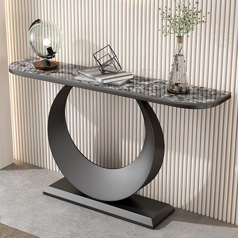 Tabella della console resistente alle macchie 11,8 "W tavolo da glam mezza luna glam