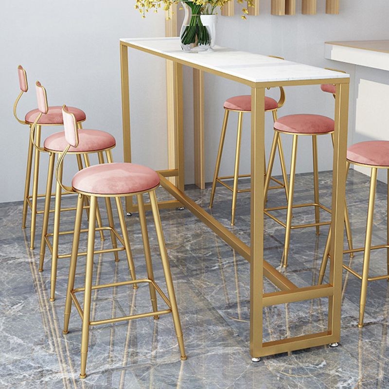Glam Style Counter Stool Upholstered Low Back Bar Stool with Gold Frame Clearhalo 'Bar Furniture' 'Bar Stools' 'bar_stools' 'furn' 'furn_bar_stools' 'Furniture' 'Kitchen & Dining Furniture' 1200x1200_a126c9d0-4203-4c08-963f-5244ed527680