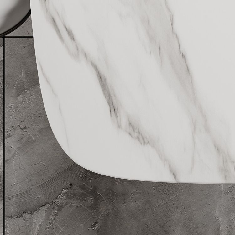 Sintered Stone Modern Rectangle Kitchen Table White Stone Top Table with Double Pedestal Clearhalo ' dining_table' 'Dining Tables & Seating' 'Dining Tables' 'furn' 'furn_dining_table' 'Furniture' 'furniture_dining_table' 'Kitchen & Dining Furniture' 'kitchen&dining_furn' 'kitchen' 'kitchen_dining_table' 1200x1200_a127aa8f-3112-4b9d-9c73-972b5479a40a