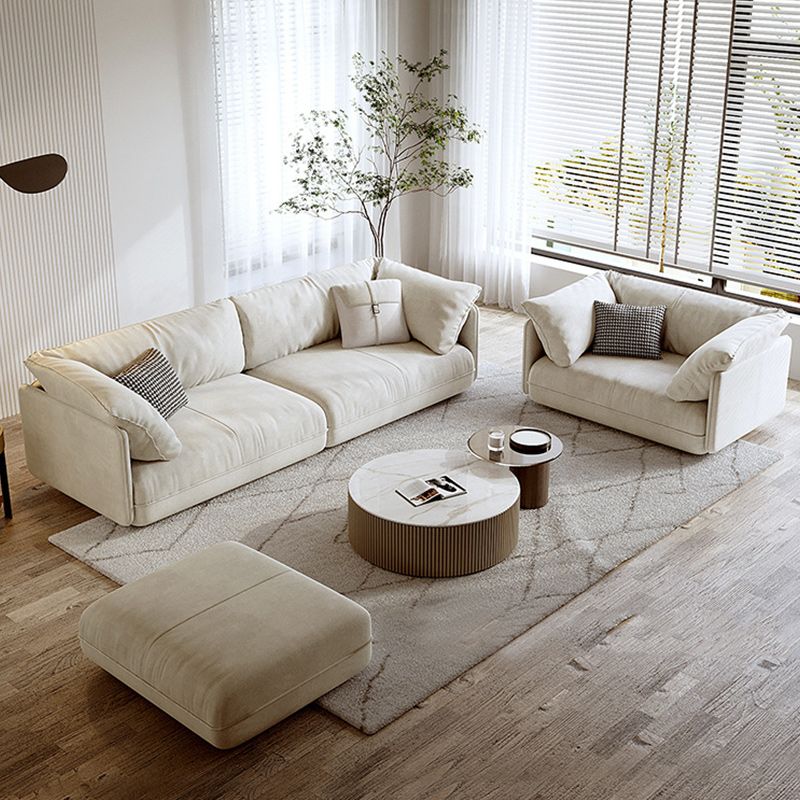 Moderne beige kussen achterbank met kussen bovenarm voor woonkamer