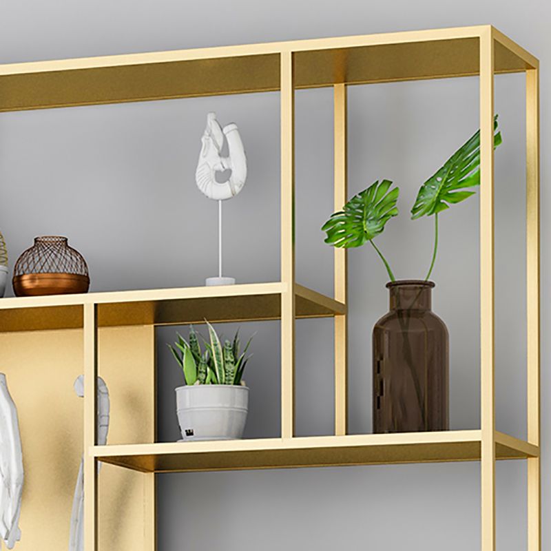 Modern Iron Geometric Shelf Living Room 78.74" Height Bookshelf Clearhalo 'Bookcases' 'furn' 'furn_bookcases' 'Furniture' 'Office Furniture' 1200x1200_a1297273-fb2b-4236-afad-c789c455f004