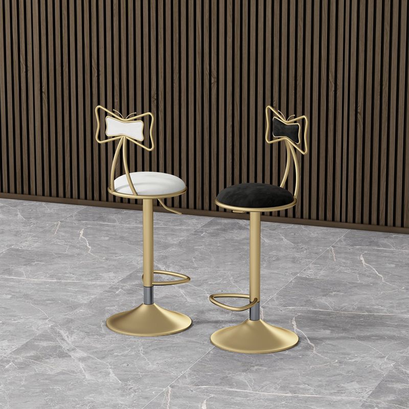 Glam Rotatable Liftable Counter Stool Iron Beauty Shop Bar Stool with Velvet Cushion Clearhalo 'Bar Furniture' 'Bar Stools' 'bar_stools' 'furn' 'furn_bar_stools' 'furniture_bar_stools' 'Kitchen & Dining Furniture' 'kitchen&dining_furn' 'kitchen' 'kitchen_furn' Furniture' 1200x1200_a129c6b2-7433-4039-b5df-ac2e275e1e71