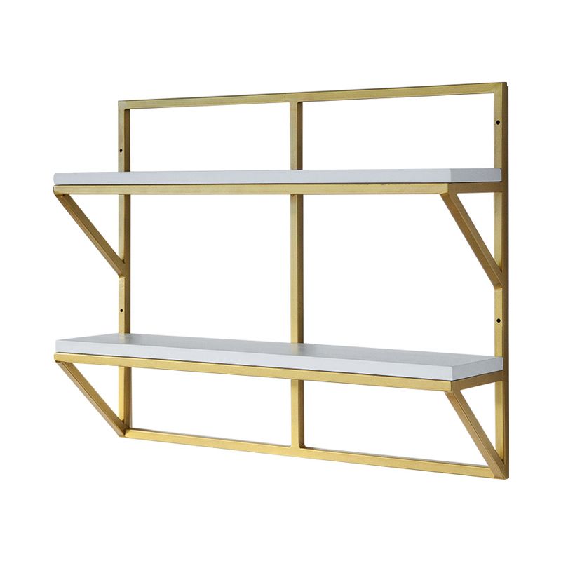 Glam Wall Mounted Bookshelf Iron Frame Glass and Pine Shelf Bookshelf Clearhalo 'Bookcases' 'furn' 'furn_bookcases' 'Furniture' 'furniture_bookcases' 'kitchen' 'kitchen_bookcases' 'Living Room Furniture' 'Office Furniture' 1200x1200_a12a2c93-d94b-4dd4-ad86-488e84718171