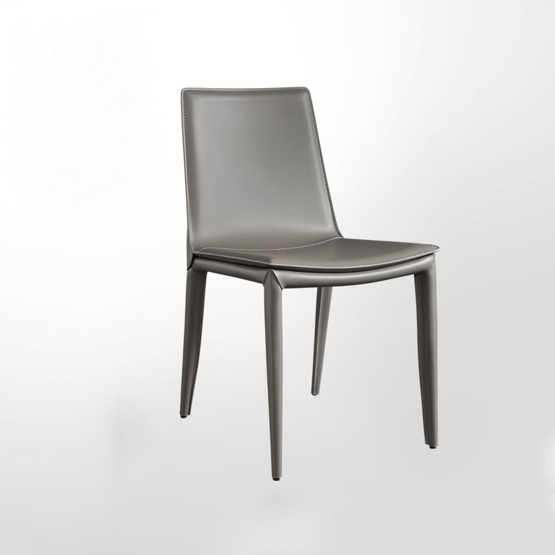 Leather Contemporary Modern Indoor-Outdoor Side Chair Solid Back Chair Clearhalo 'Dining Chairs' 'Dining Tables & Seating' 'dining_chair' 'furn' 'furn_dining_chair' 'Furniture' 'furniture_dining_chair' 'Kitchen & Dining Furniture' 1200x1200_a12c129c-2123-4a54-ba61-4492e07e8fce