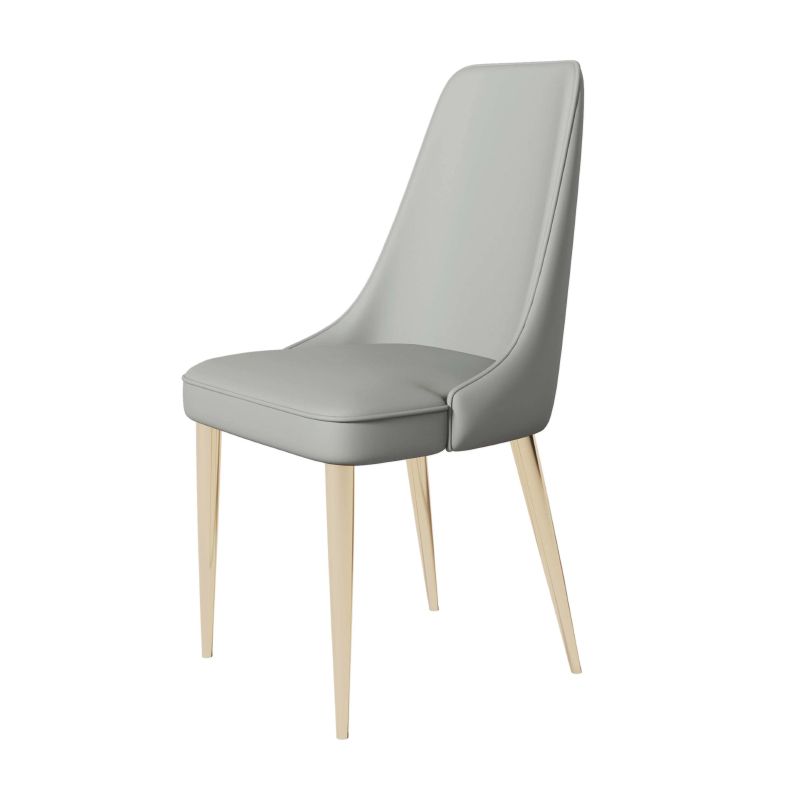 Faux Leather Side Chair Glam Parsons Dining Chair with Gold Legs Clearhalo 'Dining Chairs' 'Dining Tables & Seating' 'dining_chair' 'furn' 'furn_dining_chair' 'Furniture' 'Kitchen & Dining Furniture' 1200x1200_a12c1b77-7b4c-436f-8f50-ffc3ad7e7b14