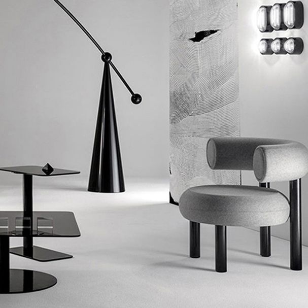 Chaise latéral à dos ouvert contemporain en velours chaise latéral rembourrée