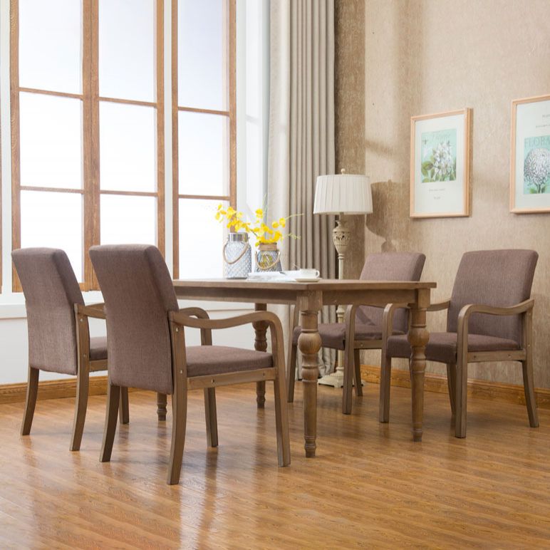 Farmhouse Upholstered Home Arm Chair Solid Back Matte Finish Dining Chair Clearhalo 'Dining Chairs' 'Dining Tables & Seating' 'dining_chair' 'Furniture' 'furniture_dining_chair' 'Kitchen & Dining Furniture' 1200x1200_a12d280c-3bc6-467f-a2b2-c31444d5b4a5