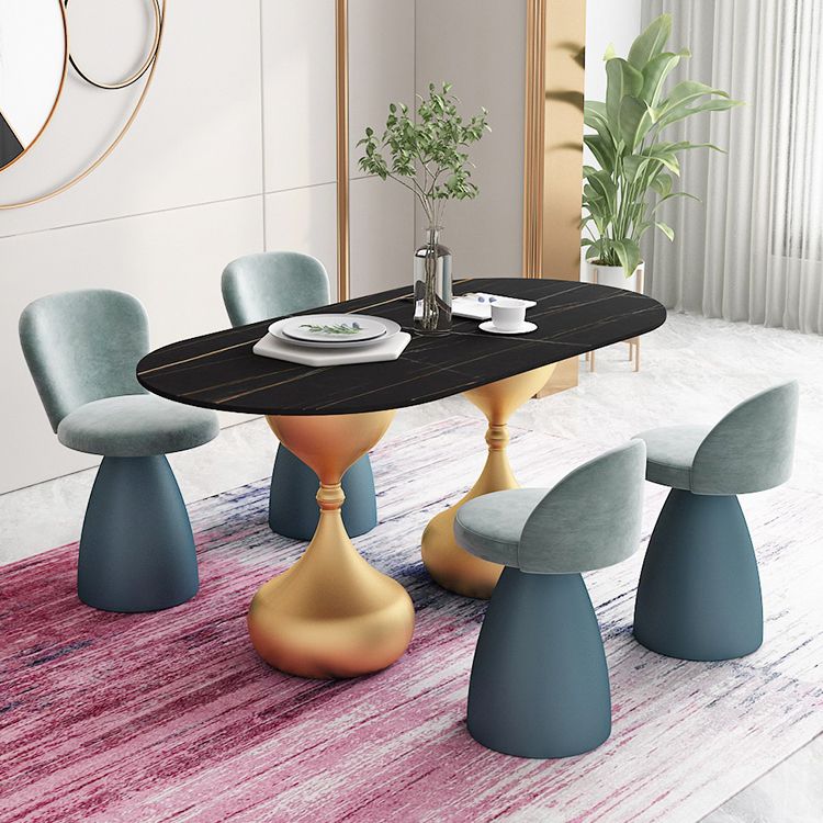 Oval Sintered Stone Table for Restaurant Modern Dining Table with Double Pedestal Base Clearhalo ' dining_table' 'Dining Tables & Seating' 'Dining Tables' 'furn' 'furn_dining_table' 'Furniture' 'furniture_dining_table' 'Kitchen & Dining Furniture' 'kitchen&dining_furn' 'kitchen' 'kitchen_dining_table' 1200x1200_a12e170d-4283-4344-b88c-6f43e39b29a0