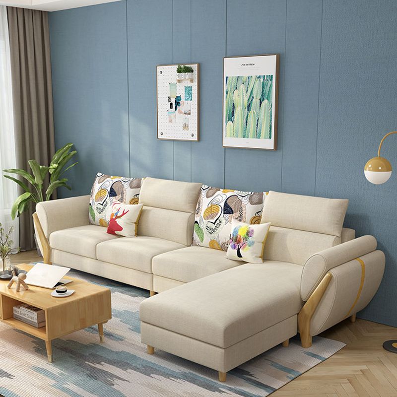 Nordic Stationary Living Room Flared Arm Cushions Sofa Chaise Clearhalo 'furn' 'furn_sectionals' 'Furniture' 'Living Room Furniture' 'Sectionals' 1200x1200_a12ea276-6664-4c3b-9884-cc18c0687f55