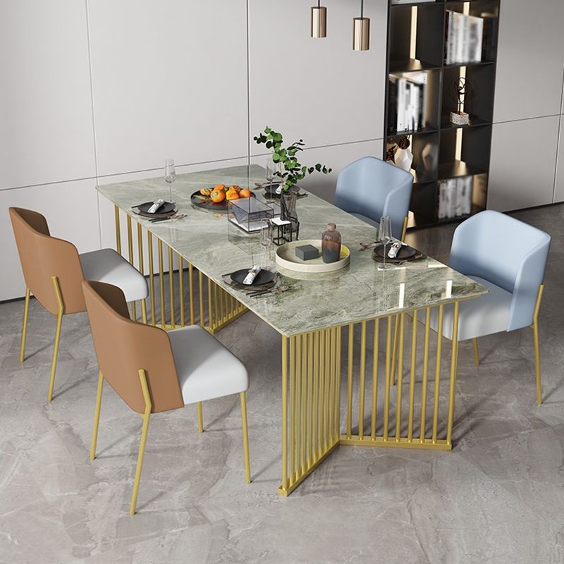 Metal Traditional Luxury Rectangle Indoor Table Sintered Stone Top Table for Kitchen and Dining Room Clearhalo ' dining_table' 'Dining Tables & Seating' 'Dining Tables' 'furn' 'furn_dining_table' 'Furniture' 'furniture_dining_table' 'Kitchen & Dining Furniture' 'kitchen&dining_furn' 'kitchen' 'kitchen_dining_table' 1200x1200_a12f43d5-ddea-40c8-bd7f-c73a07c4a1f8