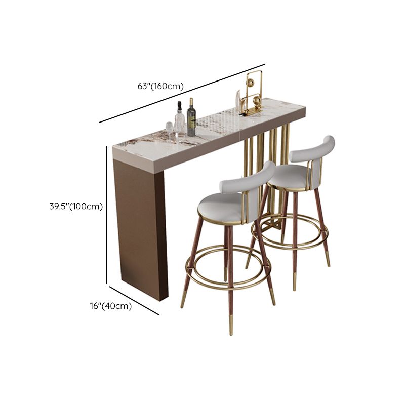 Double Pedestal Pub Height Dining Table Glam Counter Wine Table
